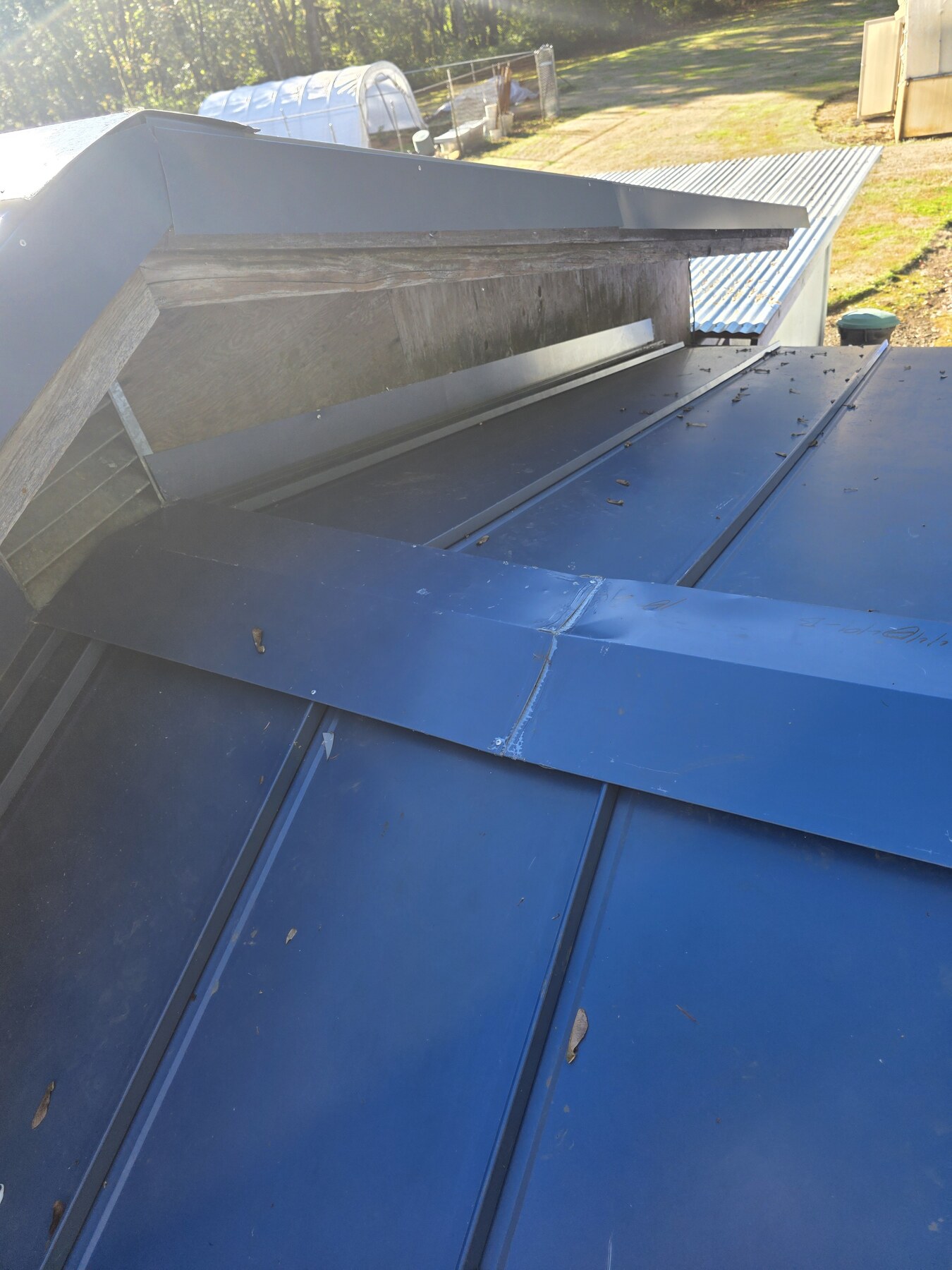 Metal roof and flashing detail from a La Center project.